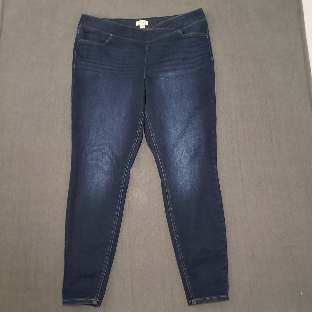 M Jeans By Mauries Womens Size XL Pull‎ On Skinny Dark Wash Stretch